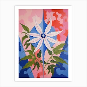 Lobelia 4 Hilma Af Klint Inspired Pastel Flower Painting Art Print