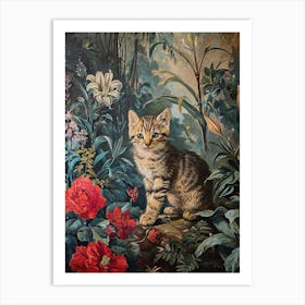 Rococo Inspired Tabby Cat 2 Art Print
