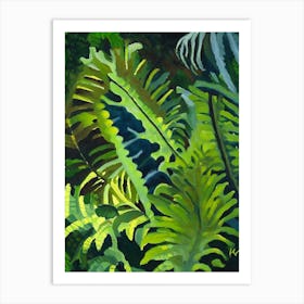 Five Finger Fern Cézanne Style Art Print