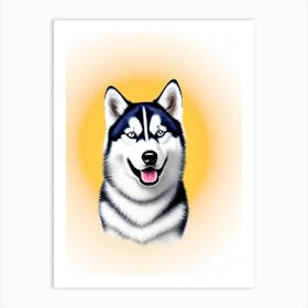 Siberian Husky Illustration Dog Art Print