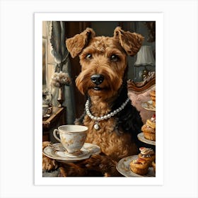 Classy Airedale At The Bar 24 Art Print