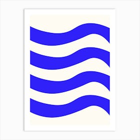 Blue And White Waves 3 Art Print