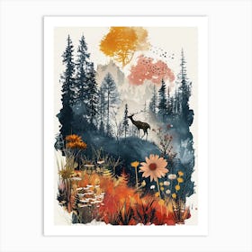 Deer In The Woods Art Print