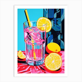 Pop Art Lemon Slice Cocktail 2 Art Print