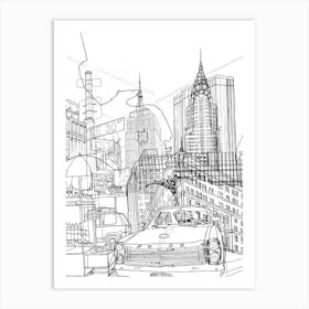 New York! (Black and white) Art Print