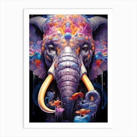 Psychedelic Elephant Art Print