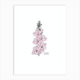 August Gladiolus Birth Flower Art Print