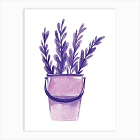 Watercolor Lavender In A Bucket Art Print