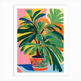 Colorful illustration Plant In A Pot Art Print