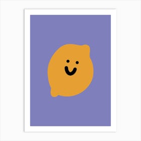 Happy Lemon Purple Yellow Art Print