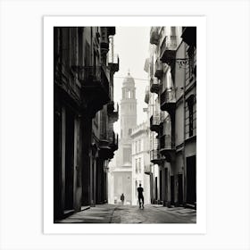 Genoa, Italy,, Mediterranean Black And White Photography Analogue 1 Art Print