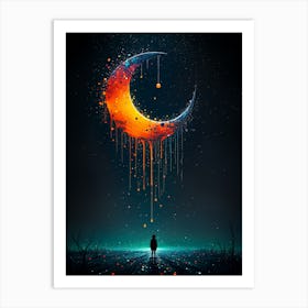 Crimson Moons Descent Art Print