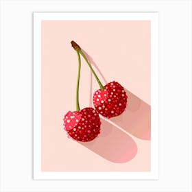 Two Cherries Art Print