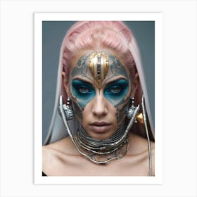 Young Woman With Futuristic Makeup Art Print