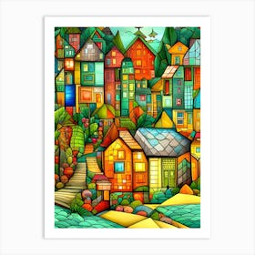 Colorful Houses Art Print