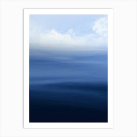 Moody Sea Water Landscape Art Print Art Print
