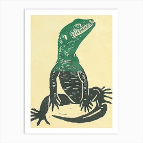 Gila Lizard Bold Block 3 Art Print