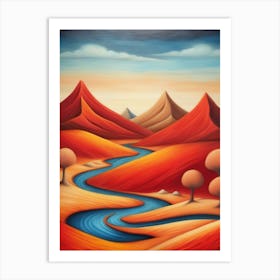 River In The Desert Art Print