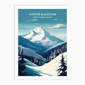 Poster Of Whistler Blackcomb   British Columbia, Canada, Ski Resort Illustration 4 Art Print