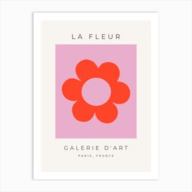 La Fleur | 02 – Floral Pink Retro Flower Art Print