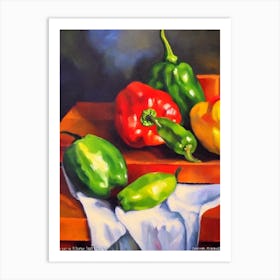 Poblano Pepper Cezanne Style vegetable Art Print