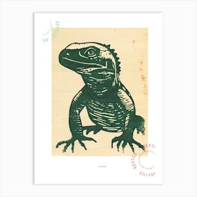 Iguana Bold Block 8 Poster Art Print