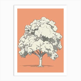 Chestnut Tree Minimalistic Drawing 3 Art Print