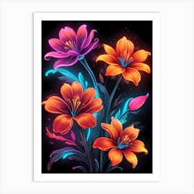 Colorful Lilies Art Print