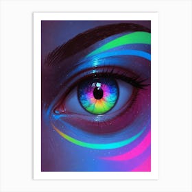 Neon Eye Art Print