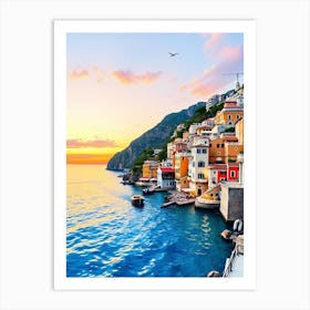 Amalfi Coast At Sunset 1 Art Print