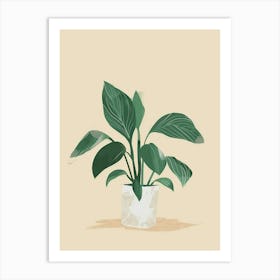 Hosta Plant Minimalist Illustration 7 Art Print