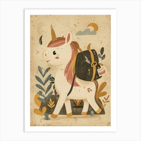 Explorer Unicorn Muted Pastels 2 Art Print