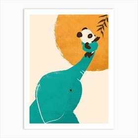 Pandas Little Helper Art Print