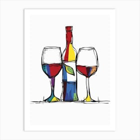 Rainbow Wine Glasses Art Print