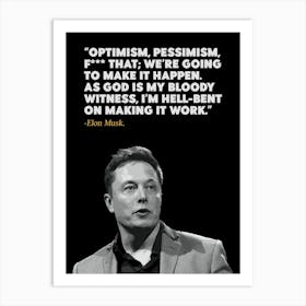 Elon Musk Quote Art Print