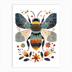 Colourful Insect Illustration Bee 2 Art Print