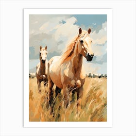 Horses Painting In Pampas Region, Argentina 2 Art Print