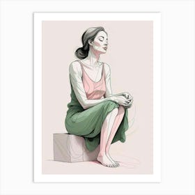 Calm Woman Portrait Art Print (4) Art Print