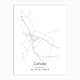 Carluke,United Kingdom Minimalist Map Póster