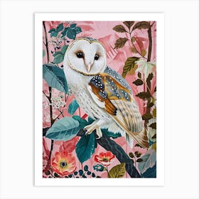 Floral Animal Painting Owl 3 Art Print