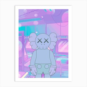 kaws old gamer Art Print