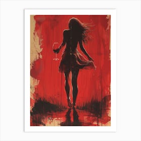 Girl With The Red Wine Glass Art Print