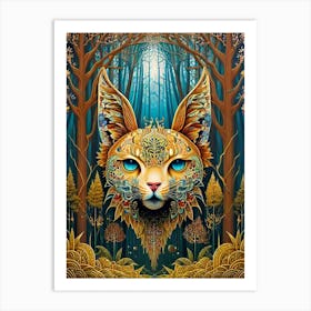 Cat In The Forest 2 Art Print