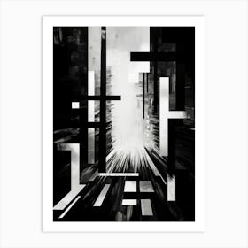 Threshold Abstract Black And White 2 Art Print