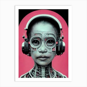 Woman With Headphones 1 1 Art Print