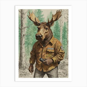 Moose In The Woods Art Print