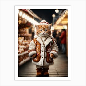 Gingerbread Cat 1 Art Print