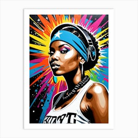 Graffiti Mural Of Beautiful Hip Hop Girl 76 Art Print