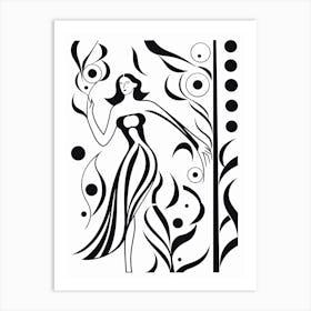 Line Art Inspired By The Joy Of Life By Matisse 4 Art Print