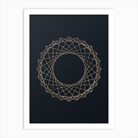 Abstract Geometric Gold Glyph on Dark Teal n.0255 Art Print